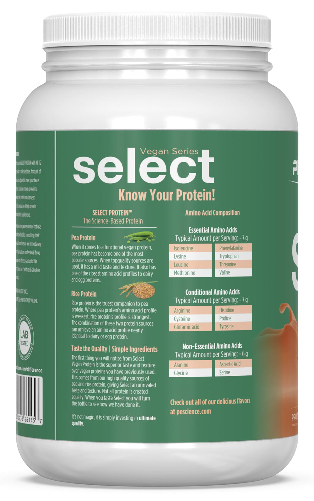 PEScience Select Vegan Cinnamon Delight ingredients gluten-free