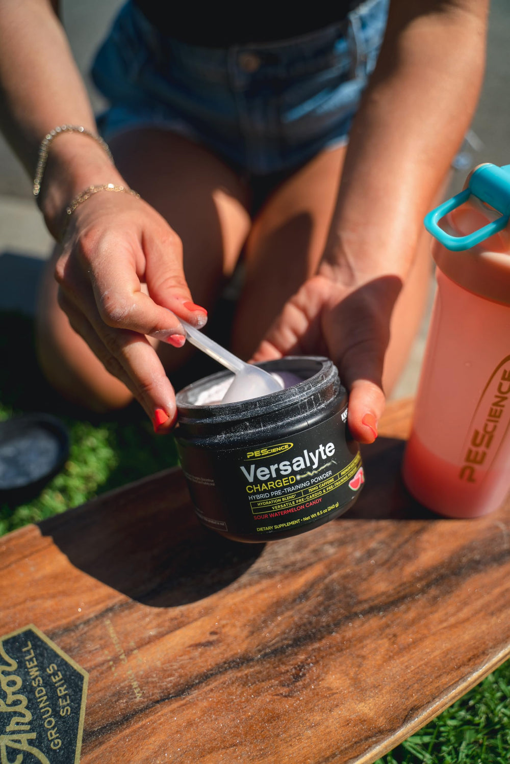PEScience Versalyte Charged sour watermelon flavor highlights sugar-free hydration.