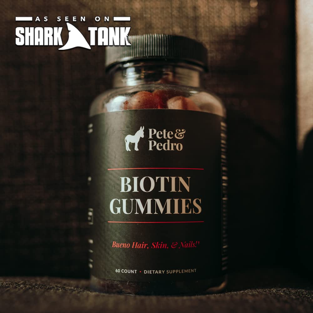 Pete and Pedro Biotin Gummies non-GMO, gelatin-free, vegetarian-friendly ingredients.