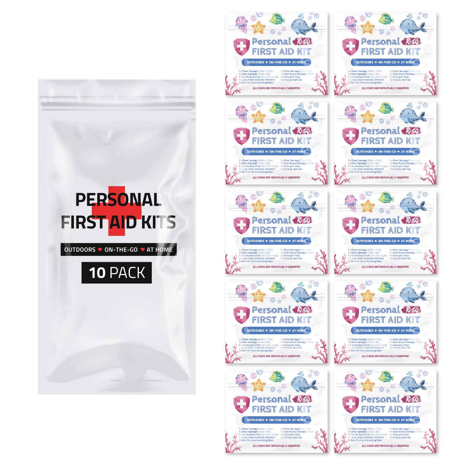 PH Advantage mini travel first aid kit with sea life design for on-the-go care.