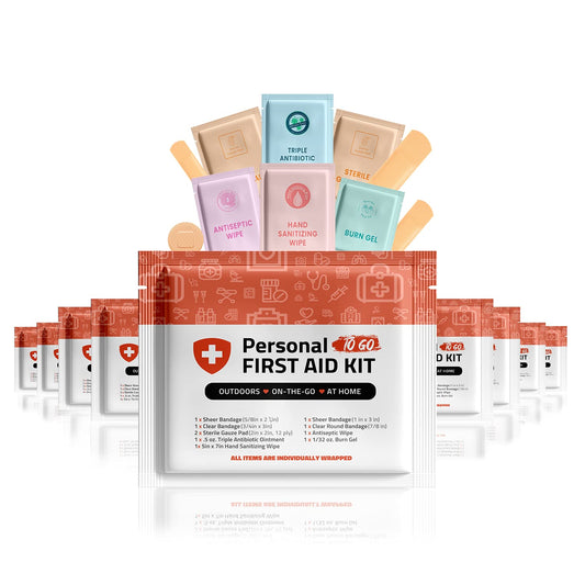 The pH Advantage 10-pack orange personal first aid kit front view shows compact travel-ready design