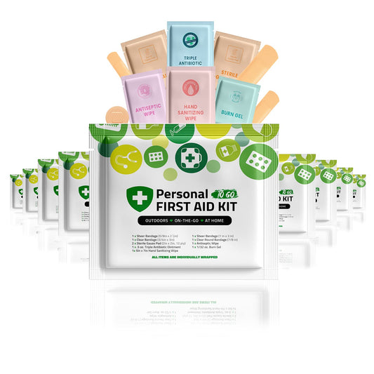 pH Advantage portable travel first aid kit front view in green for on-the-go care