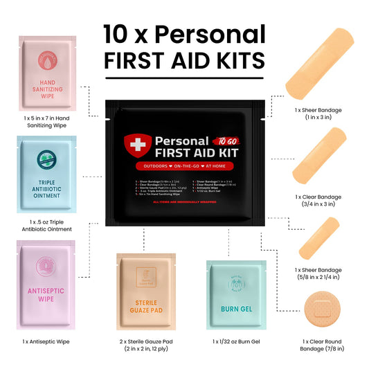 pH Advantage ten-pack first aid kits ready for quick responses