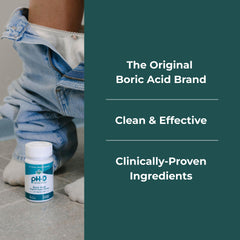 Close-up of 600 mg boric acid formulation highlighting potency
