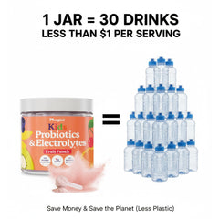 Phagan Kids Fruit Punch powder dissolving in water for quick refreshment.