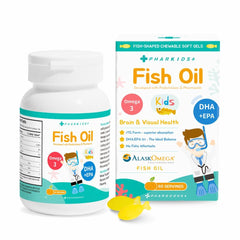 PHARGOODS+ Kids Fish Oil orange bottle for daily omega-3 support