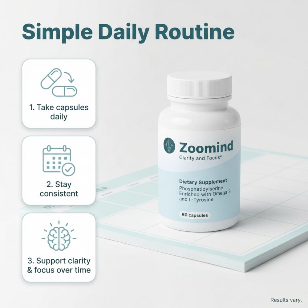 PHARMA SHAUL Zoomind capsules pouring into spoon.