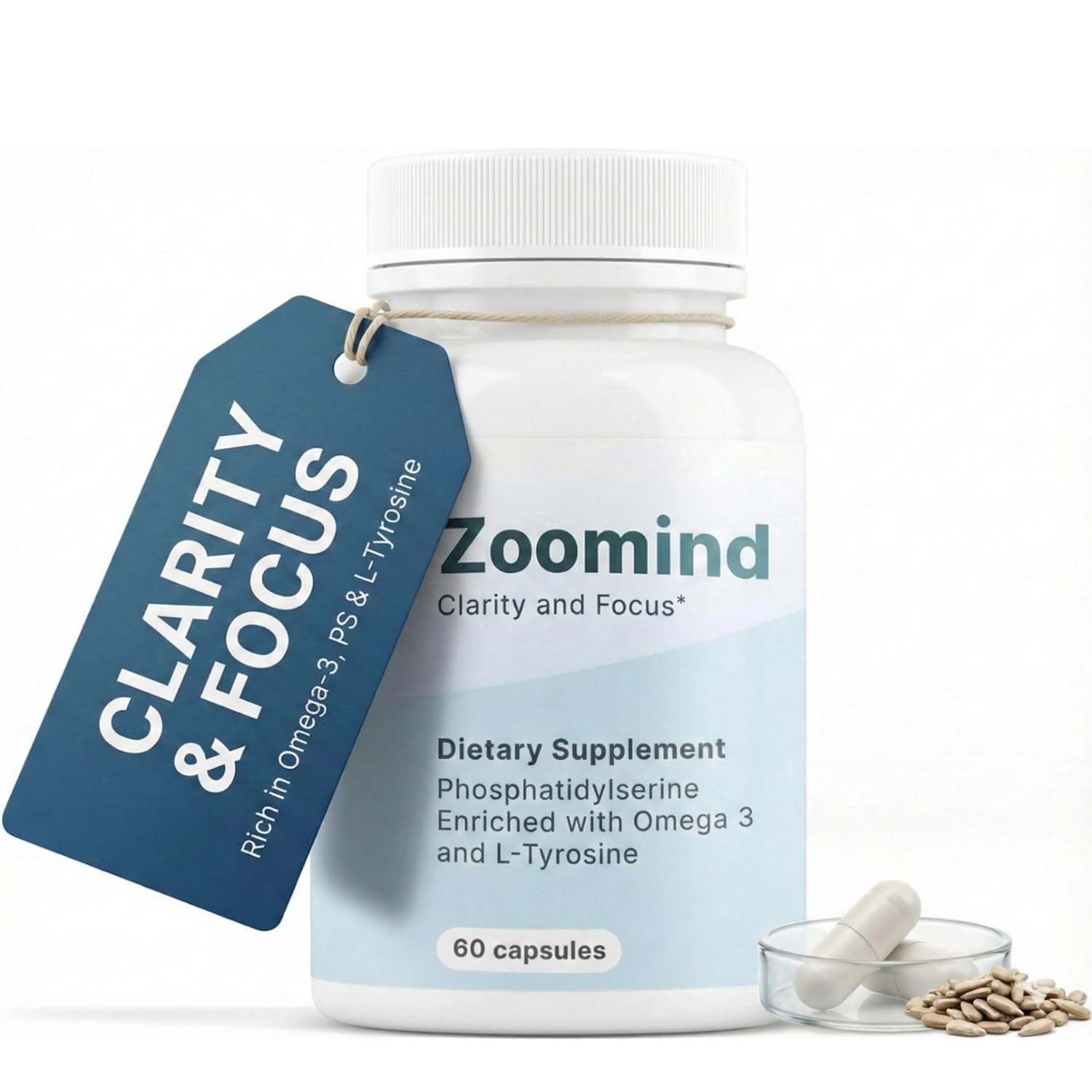PHARMA SHAUL Zoomind bottle for daily focus support.