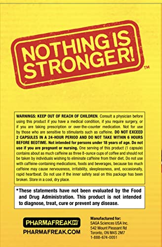 Pharmafreak Ripped Freak label close-up showing vegan, dye-free capsules