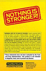 Pharmafreak Ripped Freak label close-up showing vegan, dye-free capsules