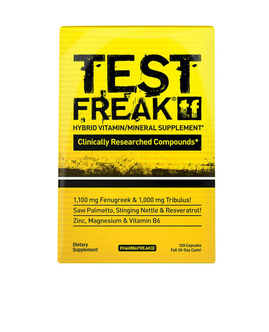 Pharmafreak Test Freak bottle front view highlighting packaging and premium formula.