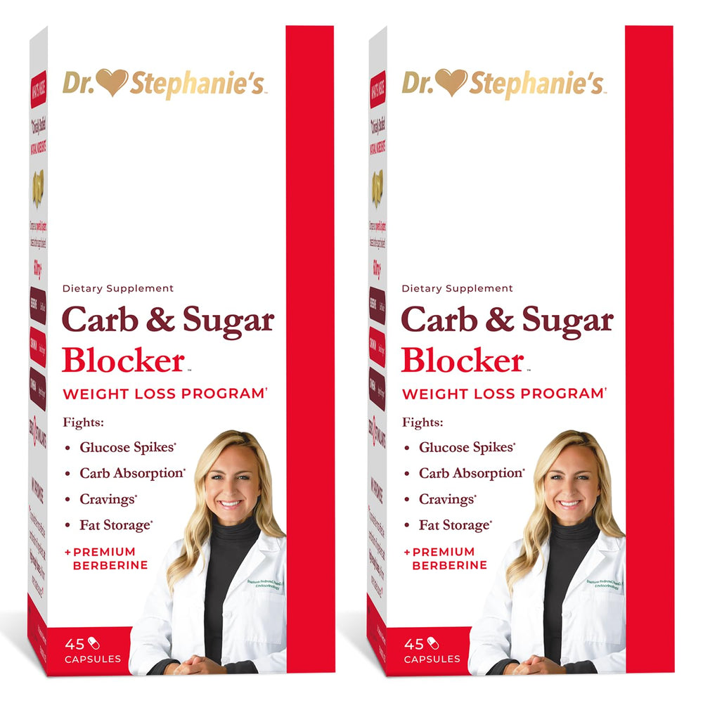 Pharmaganics Dr. Stephanie's Carb Blocker bottle ready for mealtime use