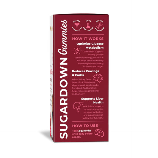 Pharmaganics SugarDown Gummies apple pie flavor close-up for keto-friendly snacking