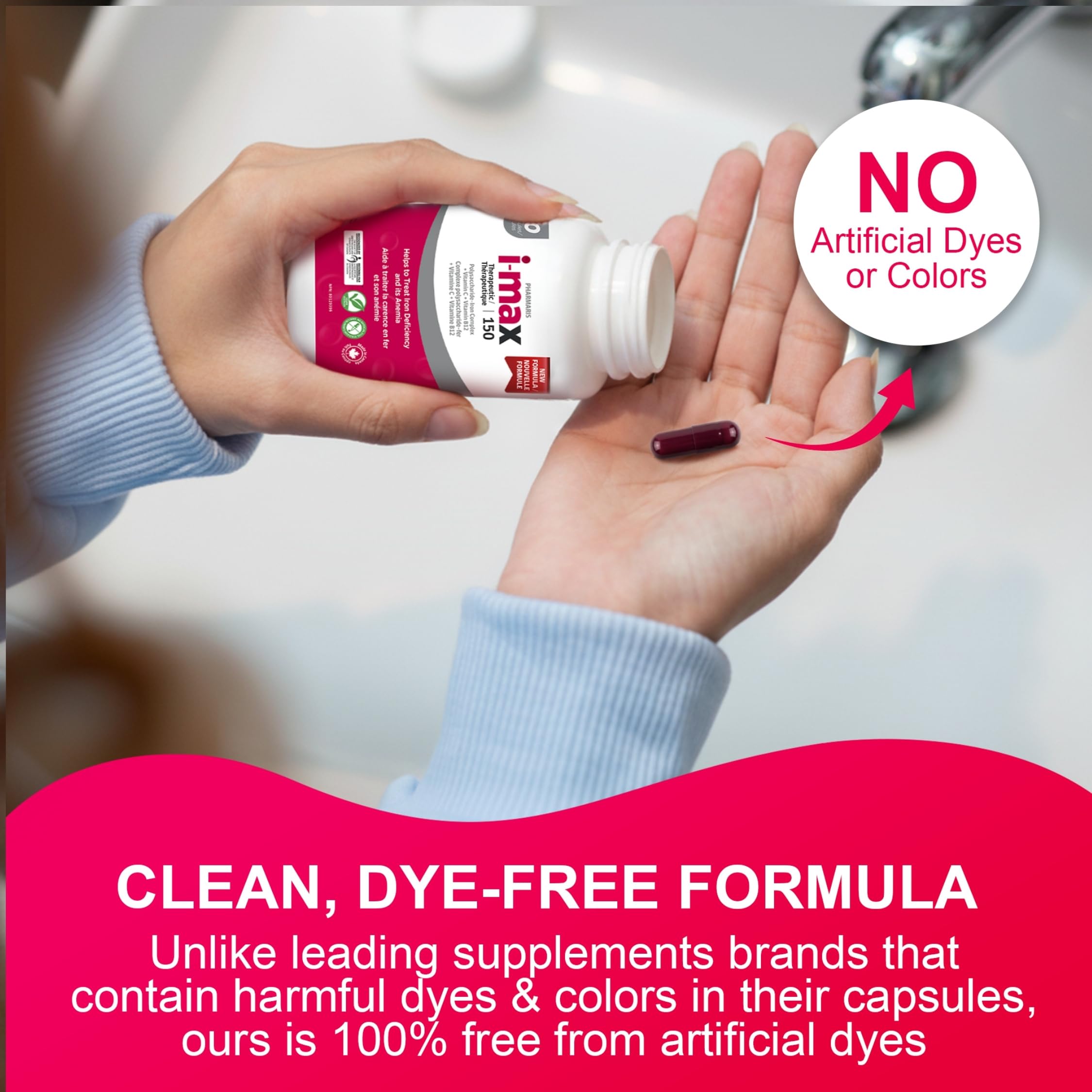 Pharmaris i-Max capsules lined up for easy daily intake