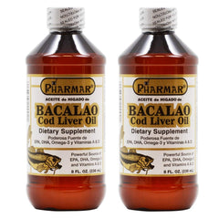 Pharmark cod liver oil 8 oz bottle front: convenient daily supplement option
