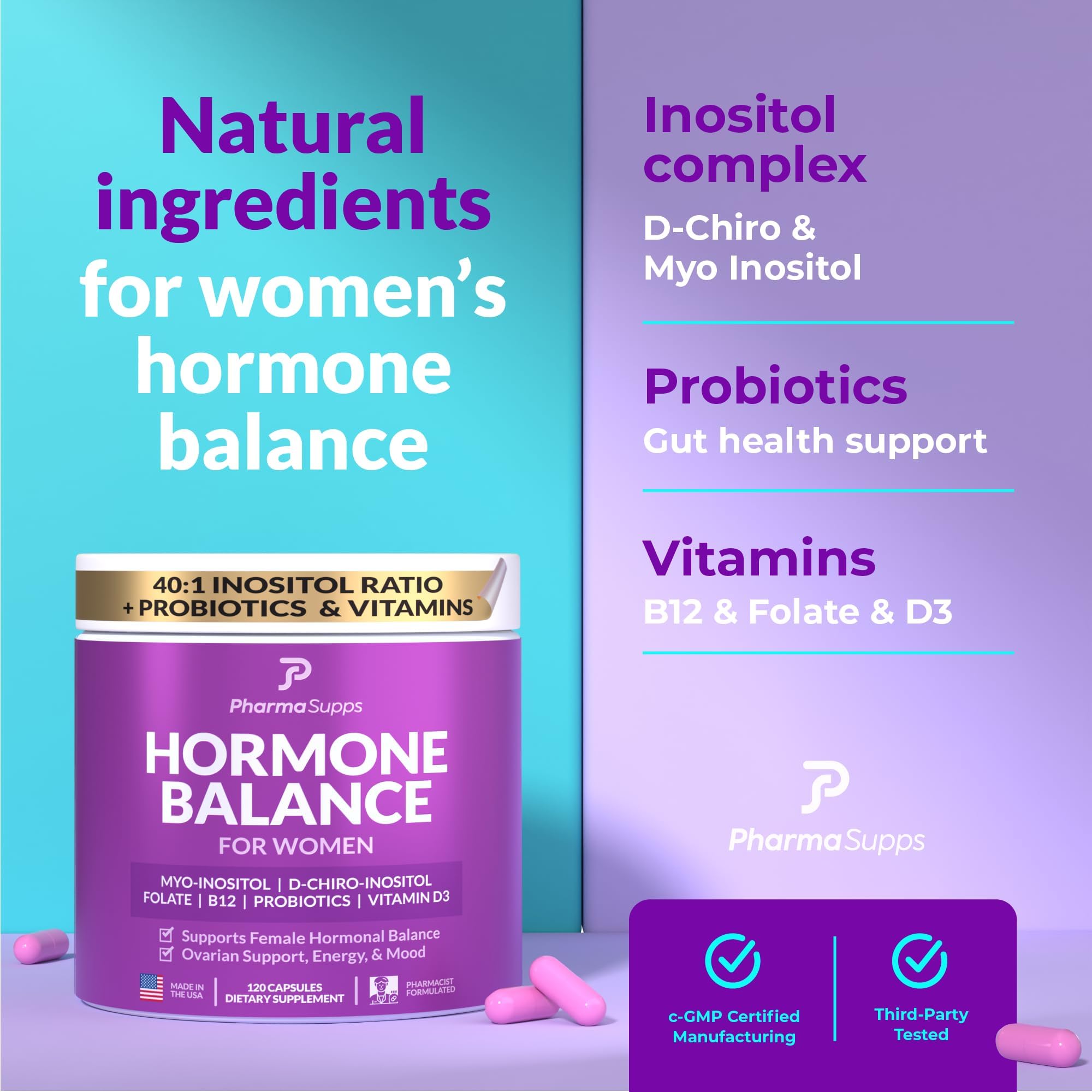 Probiotic bottle highlighting gut health and 10 Billion CFU.