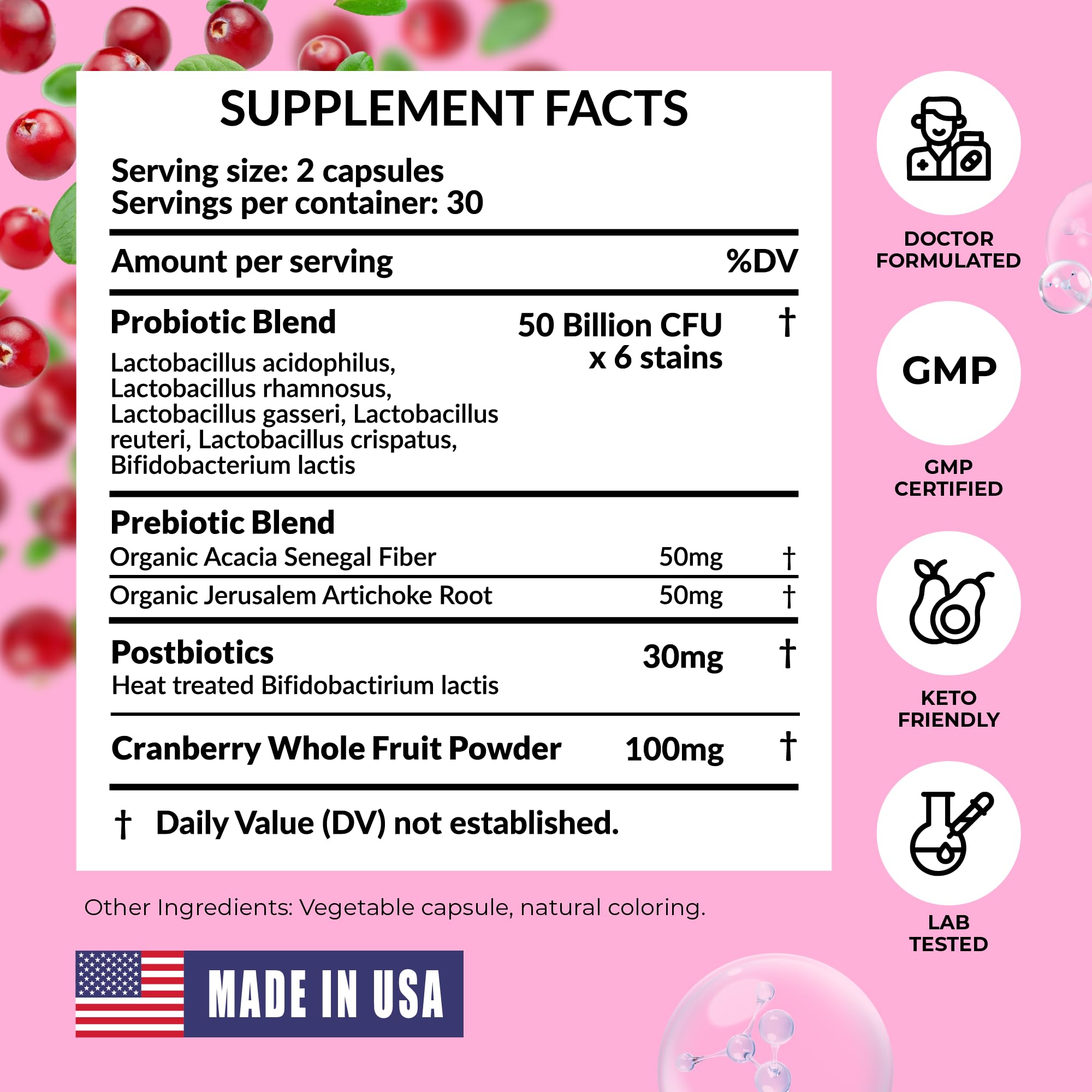PharmaSupps daily-use scene showing two capsules a day for feminine comfort