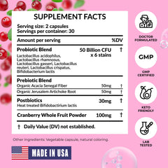 PharmaSupps daily-use scene showing two capsules a day for feminine comfort