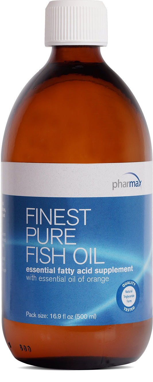 Pharmax Finest Pure Fish Oil orange bottle for daily supplementation