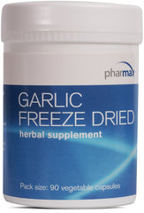 Pharmax Garlic Freeze Dried bottle label close-up for daily respiratory support