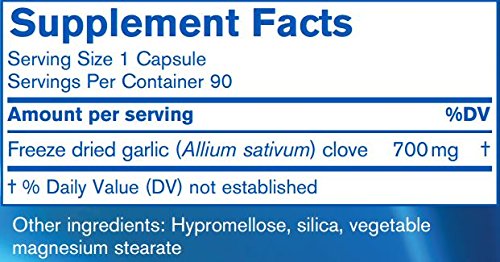 Pharmax Garlic Freeze Dried dosage spoon with capsules for easy serving