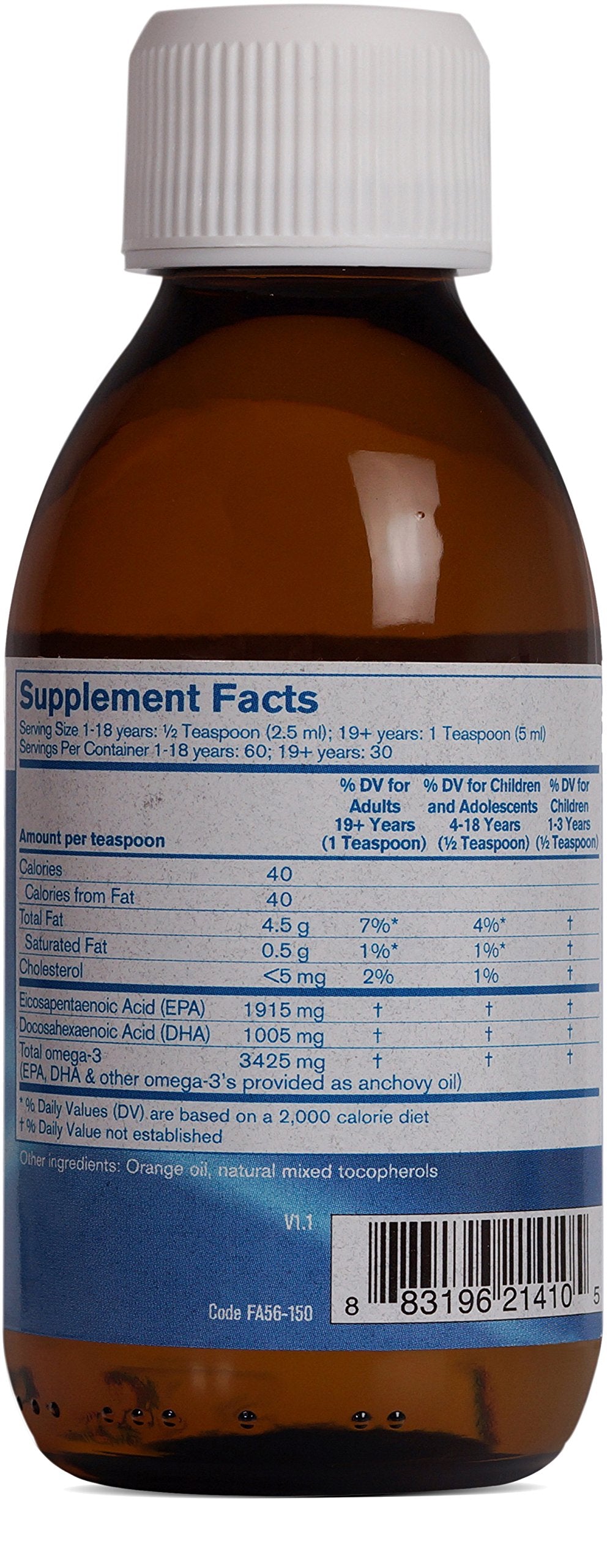 Pharmax Ultra EPA/DHA Liquid label close-up highlighting omega-3 blend for heart-supporting benefits.