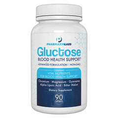 Pharmaxin Gluctose bottle front showing daily blood health support formula