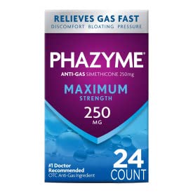 Phazyme 250 mg softgels close-up offering fast gas relief.