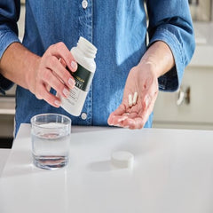 Philip Kingsley Density tablets close-up showing daily hair nourishment potential.