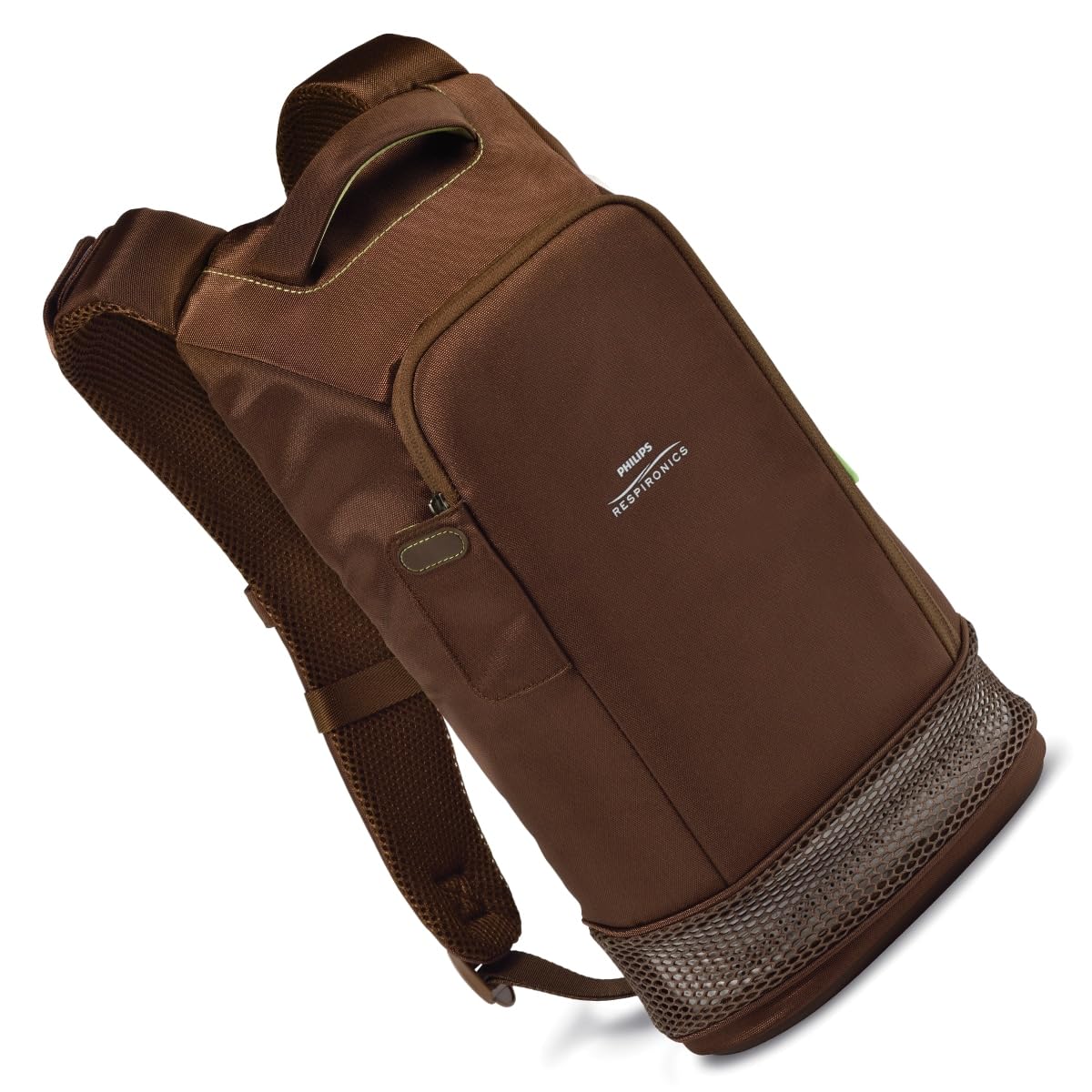 Philips Respironics backpack with inside pockets for paperwork and accessories, organized for on the go oxygen therapy