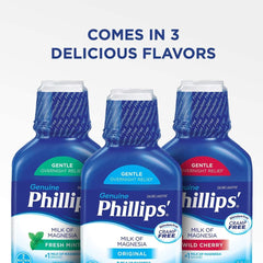 Phillips' Milk of Magnesia label closeup emphasizing trusted brand heritage