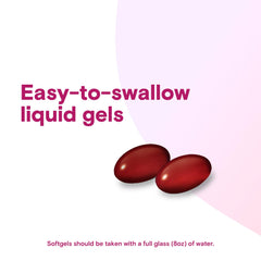 Phillips' Stool Softener Liquid Gels dosing guide highlights easy, swallow-friendly instructions.