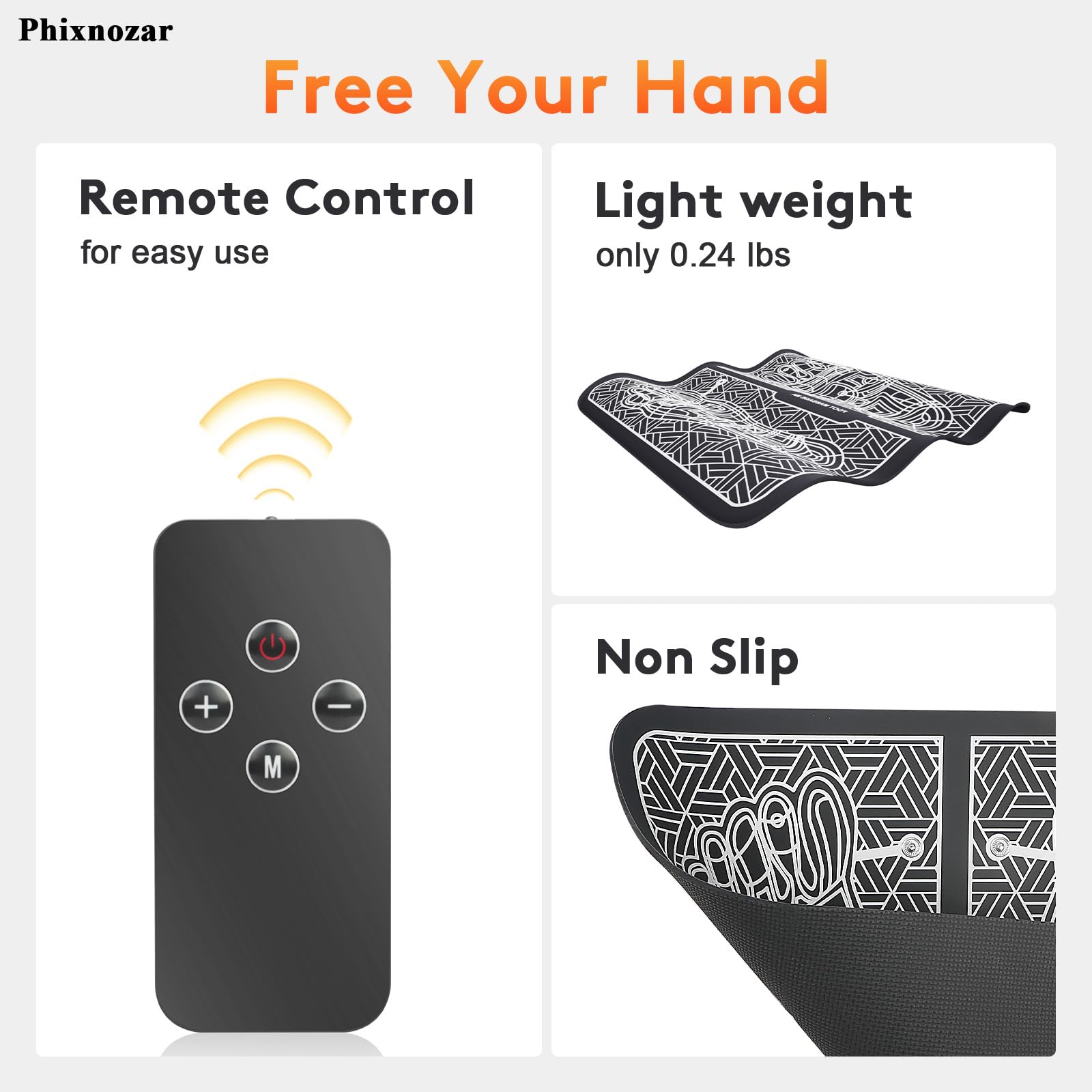 Phixnozar foldable massage mat rolled for travel