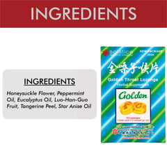 Phixnozar Golden Throat Lozenge pack interior with 12 lozenges for daily use.