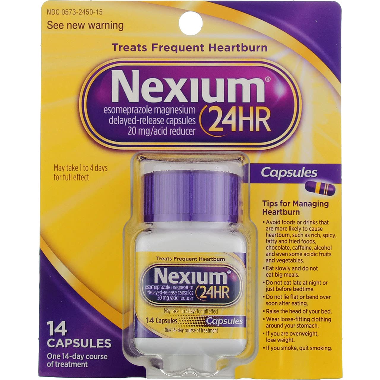 Phixnozar Nexium 24HR capsule close-up highlighting easy to swallow design.