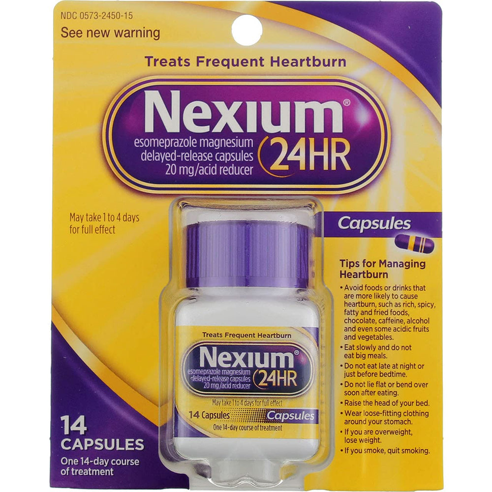 Phixnozar Nexium 24HR capsule close-up highlighting easy to swallow design.