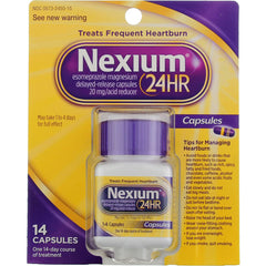 Phixnozar Nexium 24HR capsule close-up highlighting easy to swallow design.