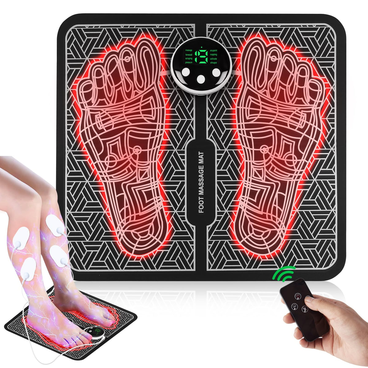 Phixnozar foot massager mat front view for portable on the go relief
