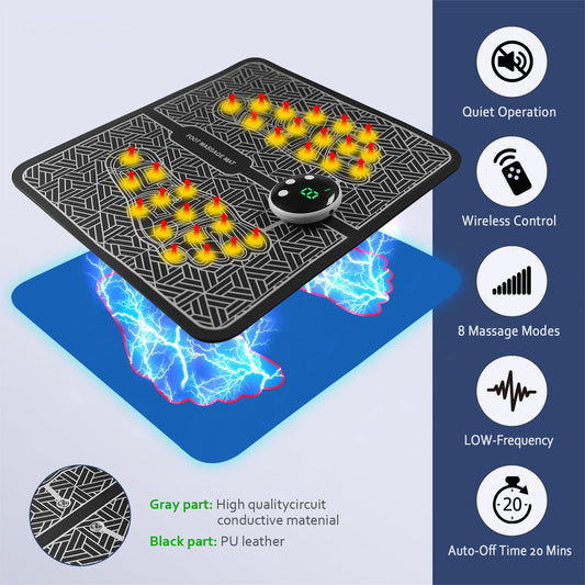 Phixnozar foot massager mat side view showing compact design for storage