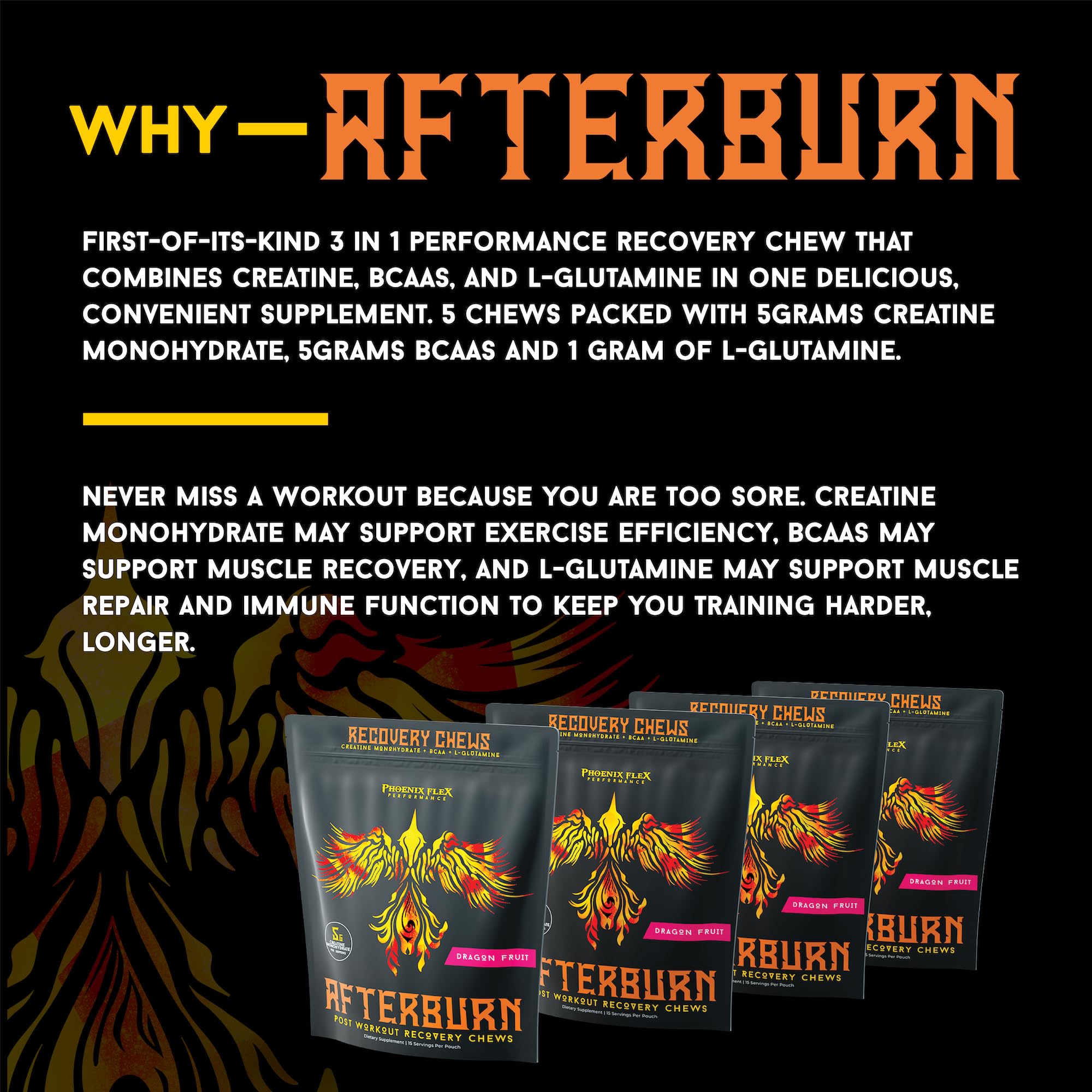 Serving suggestion for pre- or post-workout use with After Burn chews