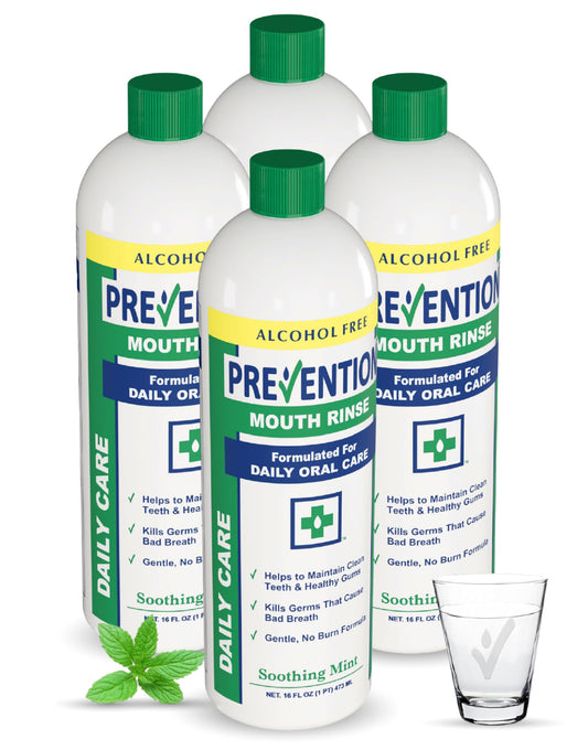 PHS Brands Prevention mouthwash bottle pour for everyday fresh breath