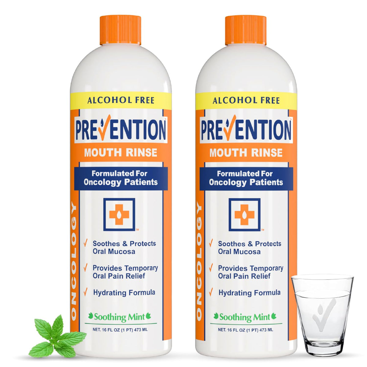 PHS Brands Prevention Oncology Mouthwash bottle front with gentle soothing formula