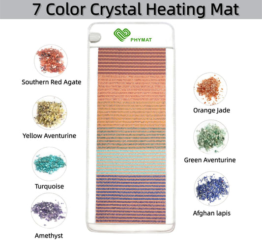 PHYMAT 7-color gemstone surface highlighting chakra-inspired design