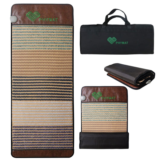 PHYMAT far infrared pad overview showing deep heat warmth.