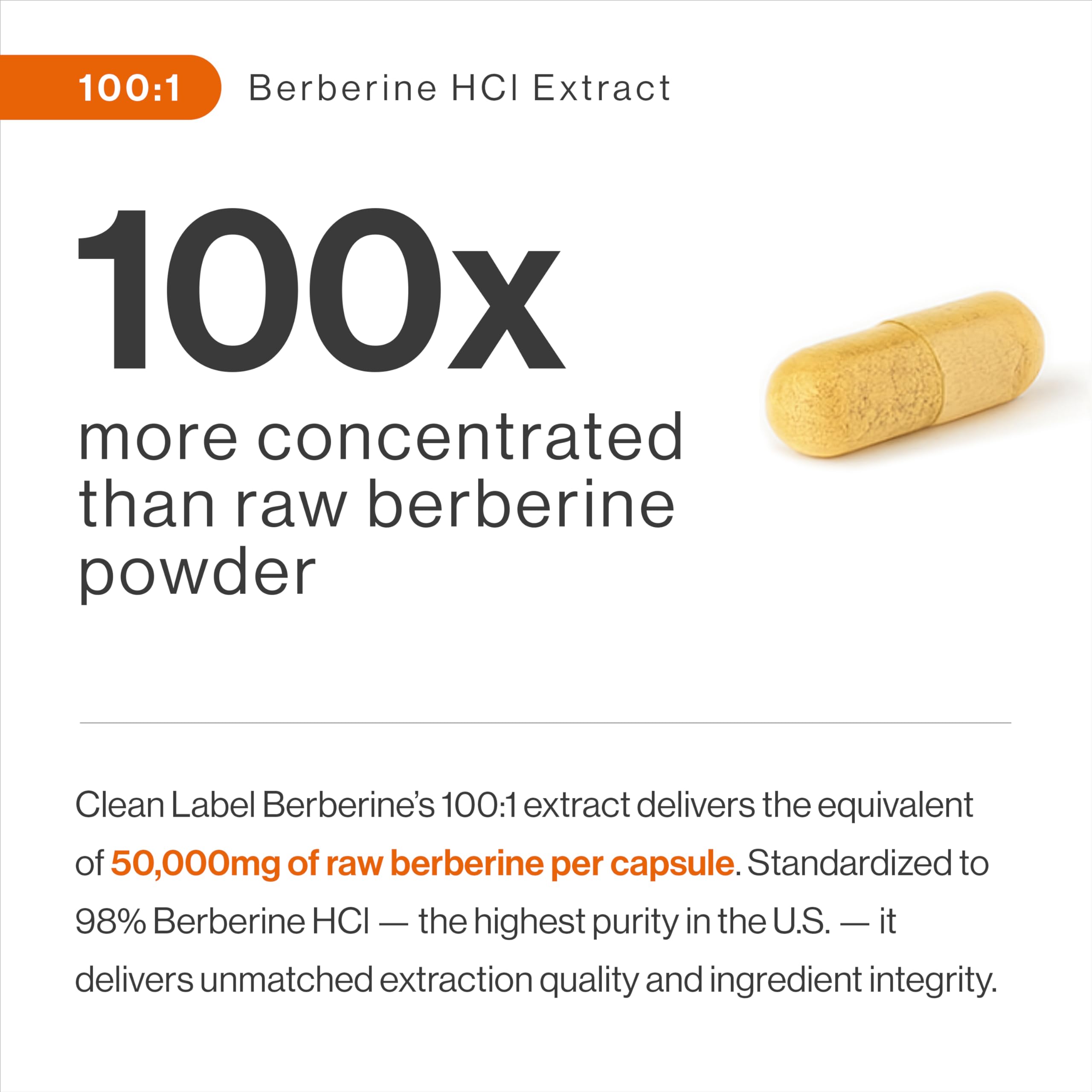 Physician's Healthy Alternatives 98% Berberine HCl label highlights purity and quality