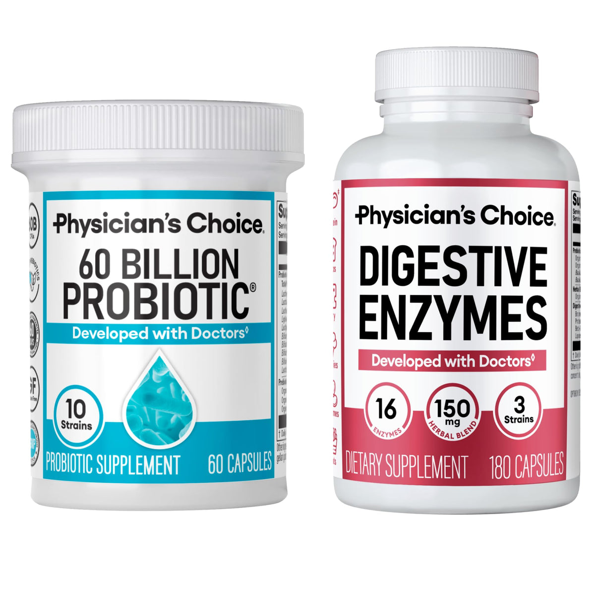 Physician's CHOICE 60B Probiotics bottle supports gut balance.