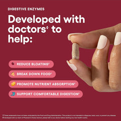 Physician's CHOICE label shows probiotic strains and enzymes.