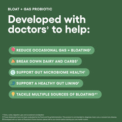 Physician's CHOICE capsule close-up emphasizes postbiotic core and gut-friendly action.