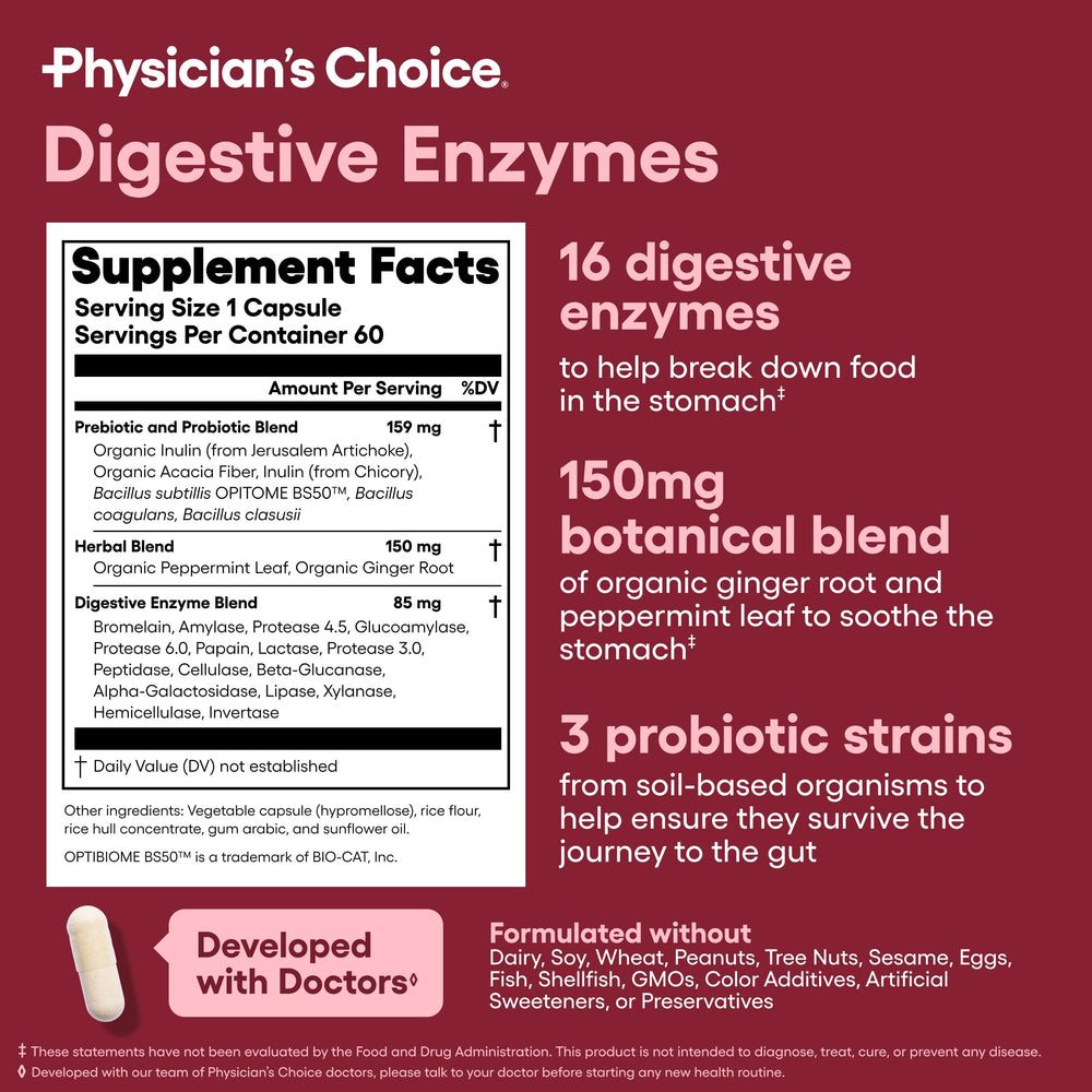 Physician's CHOICE bundle in use hints at daily digestive comfort.