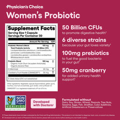 Physician's CHOICE capsule close-up communicates quality and targeted strains.